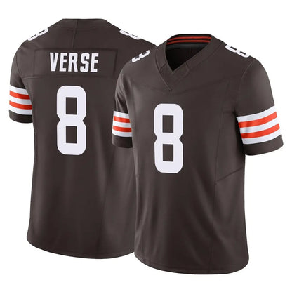 Tlead C.Browns #8 Jared Verse Player Brown Vapor F.U.S.E. Limited Home Game Stitched Jerseys