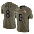 Tlead C.Browns #8 Jared Verse Player Olive Salute to Service Limited Game Stitched Jerseys