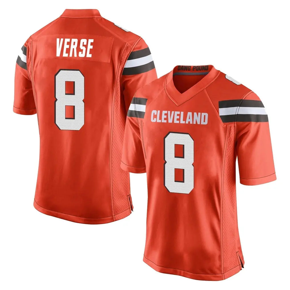 Tlead C.Browns #8 Jared Verse Player Orange Home Game Stitched Jerseys