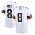 Tlead C.Browns #8 Jared Verse Player White Home Game Stitched Jerseys