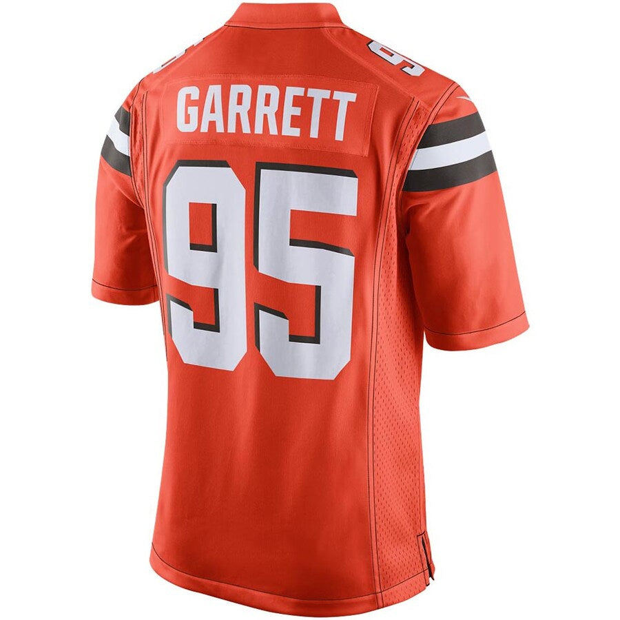Tlead C.Browns #95 Myles Garrett Player Orange Game  Stitched Jerseys