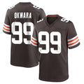 Tlead C.Browns #99 Julian Okwara Player Brown Home Game Stitched Jerseys