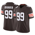 Tlead C.Browns #99 Julian Okwara Player Brown Vapor F.U.S.E. Limited Home Game Stitched Jerseys