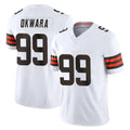 Tlead C.Browns #99 Julian Okwara Player White Vapor F.U.S.E. Limited Home Game Stitched Jerseys