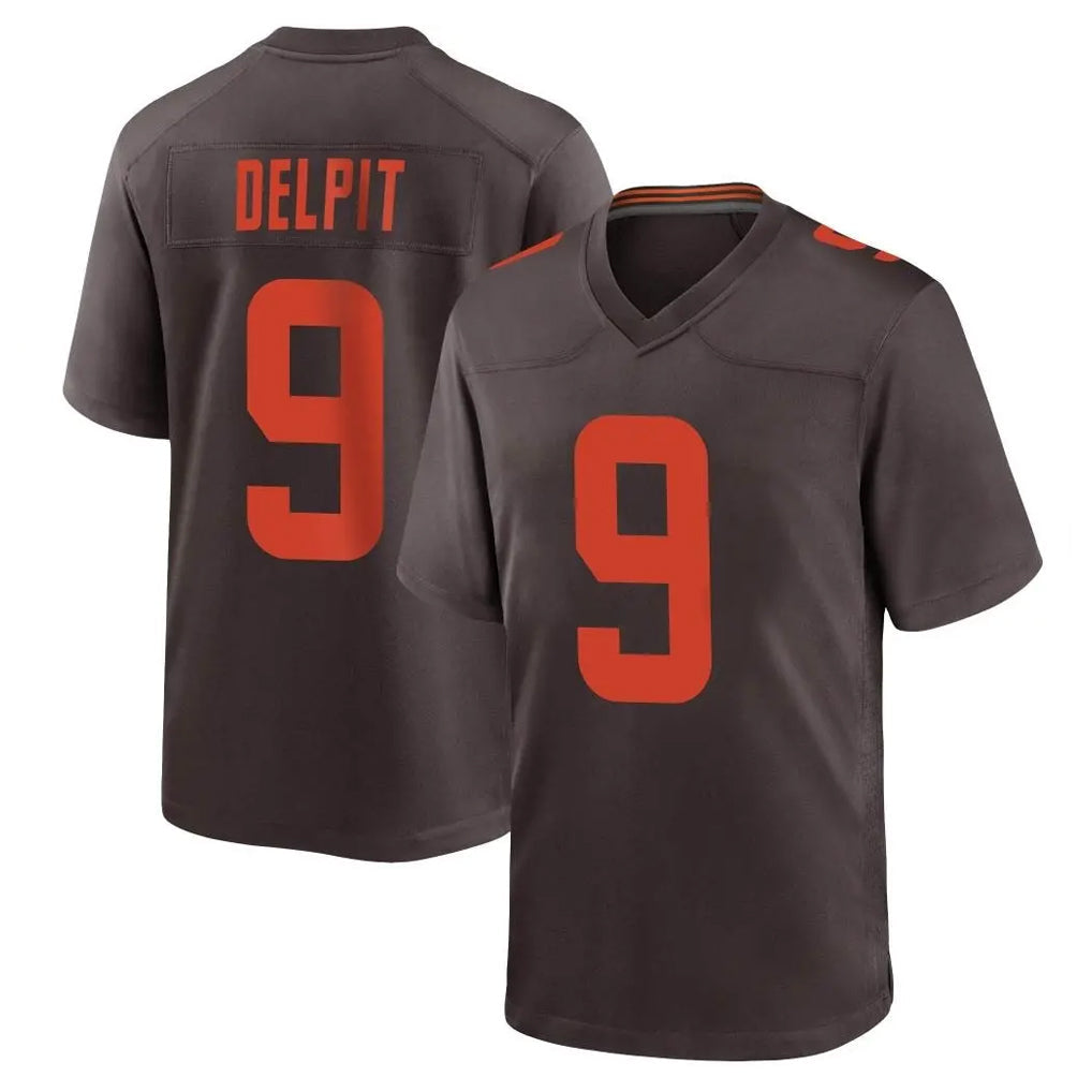 Tlead C.Browns #9 Grant Delpit Player Brown Alternate Home Game Stitched Jerseys