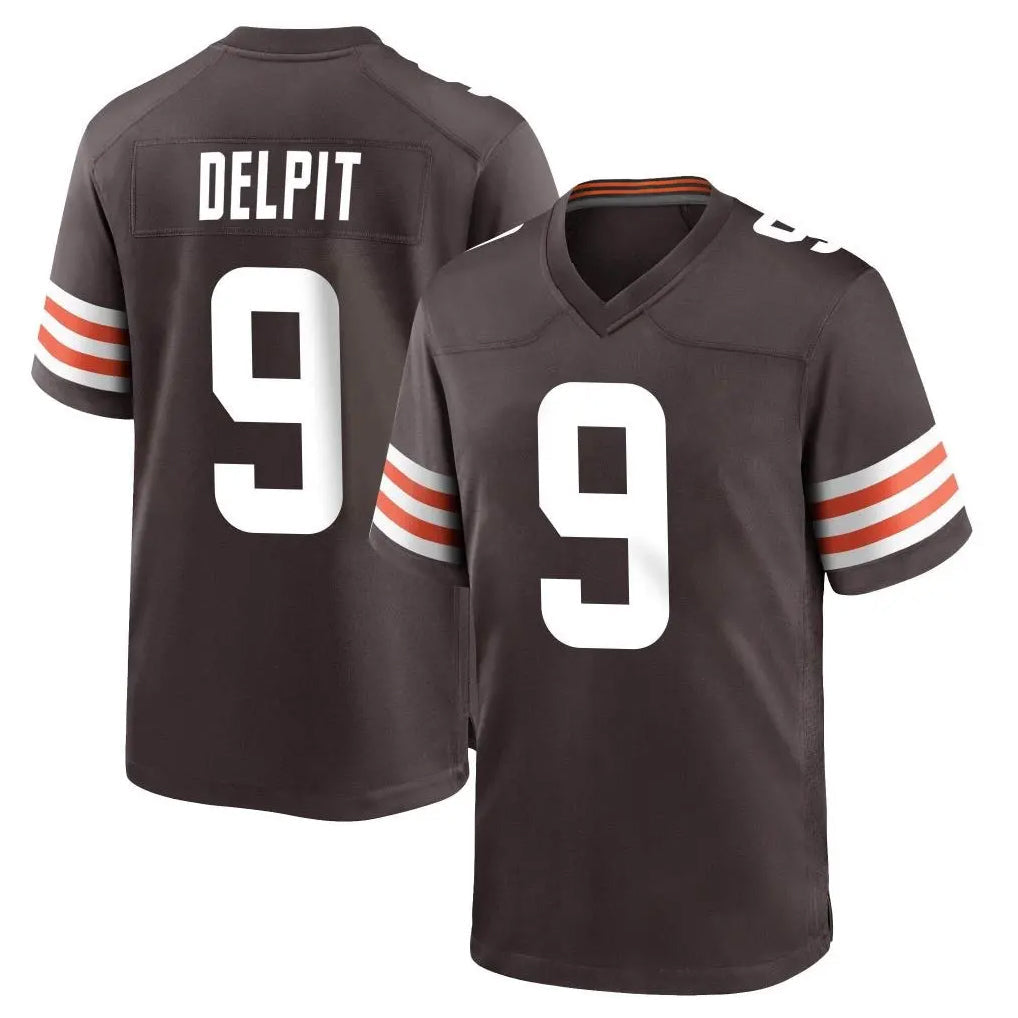Tlead C.Browns #9 Grant Delpit Player Brown Home Game Stitched Jerseys