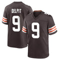 Tlead C.Browns #9 Grant Delpit Player Brown Home Game Stitched Jerseys