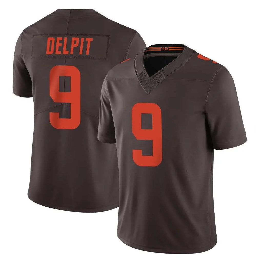 Tlead C.Browns #9 Grant Delpit Player Brown Limited Vapor F.U.S.E. Alternate Game Stitched Jerseys