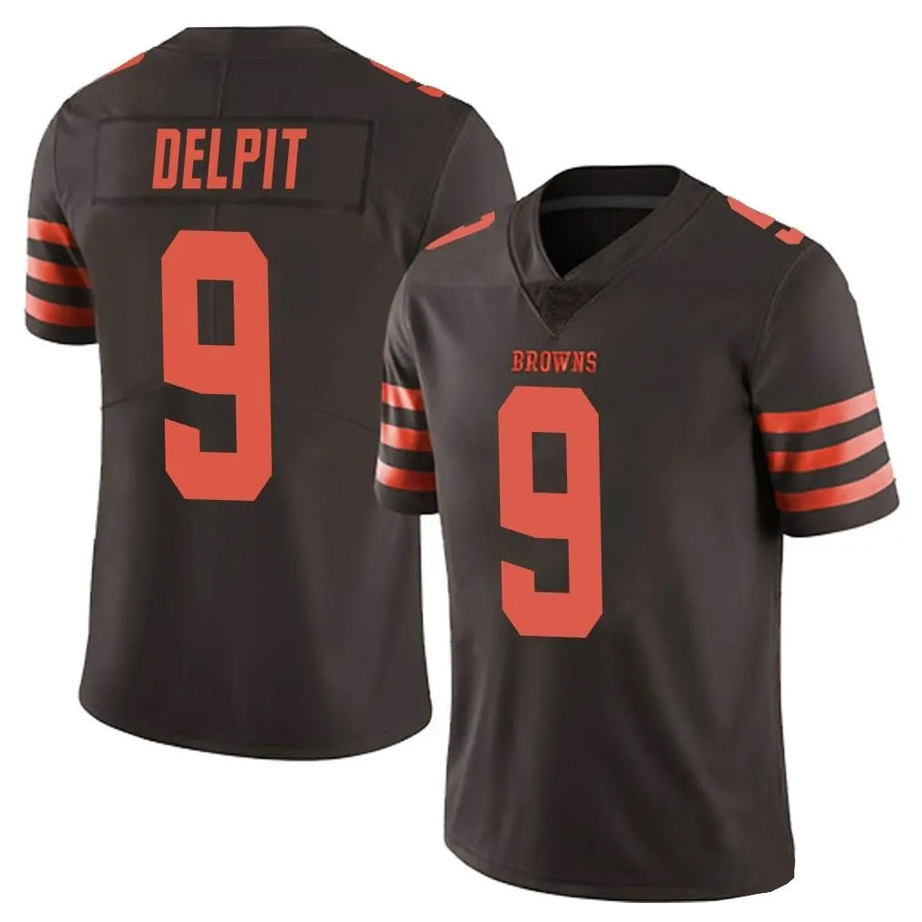 Tlead C.Browns #9 Grant Delpit Player Browns Color Rush Limited Home Game Stitched Jerseys