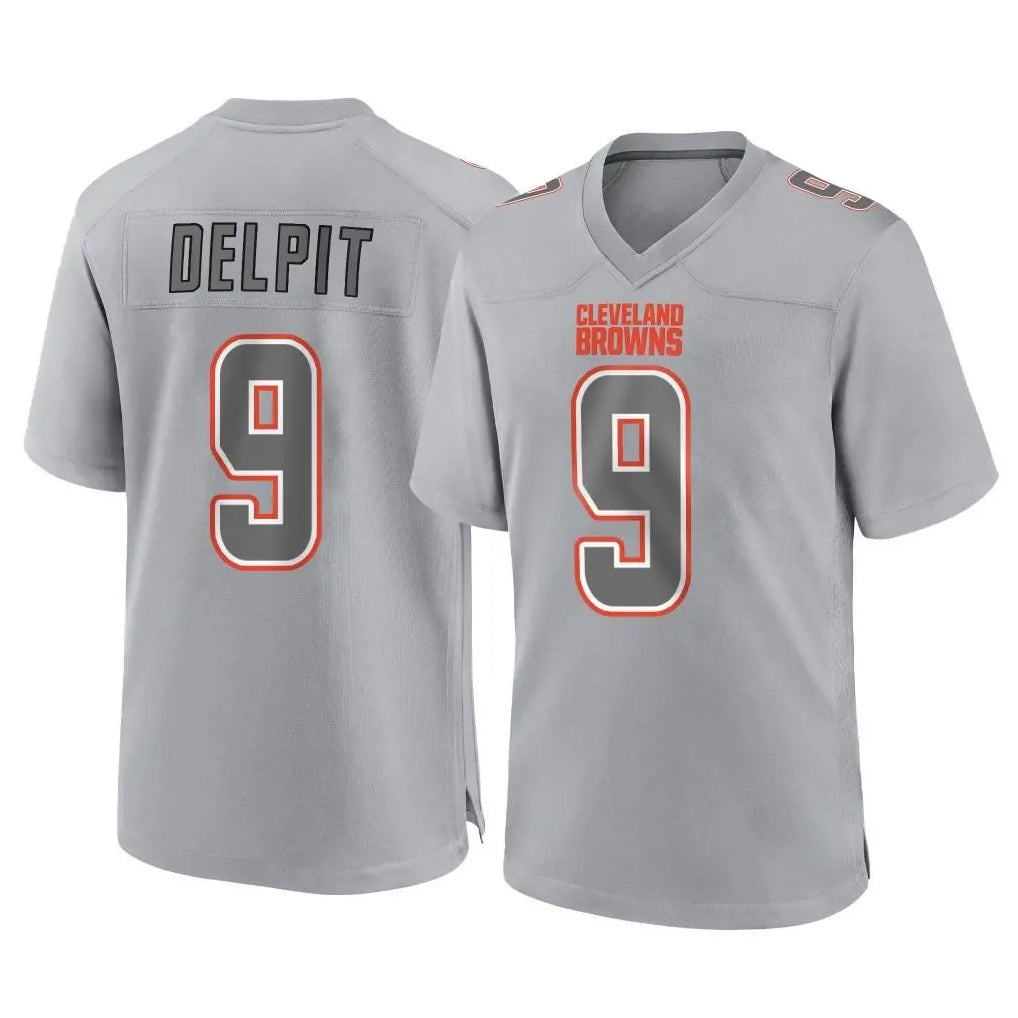 Tlead C.Browns #9 Grant Delpit Player Gray Atmosphere Fashion Game Stitched Jerseys