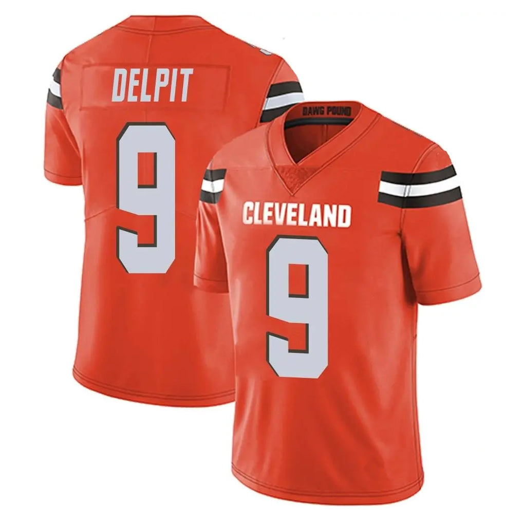 Tlead C.Browns #9 Grant Delpit Player Orange Alternate Vapor Untouchable Limited Home Game Stitched Jerseys