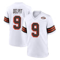 Tlead C.Browns #9 Grant Delpit Player White Alternate Home Game Stitched Jerseys