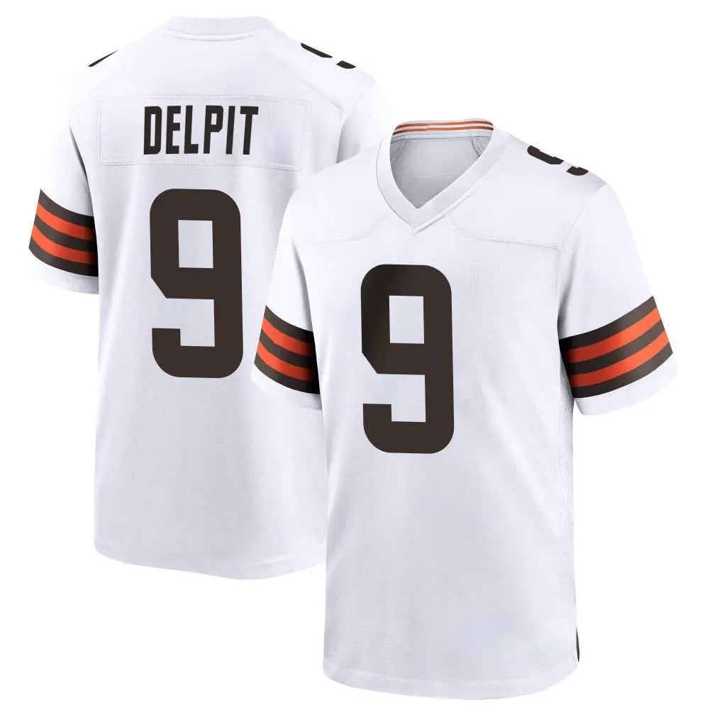 Tlead C.Browns #9 Grant Delpit Player White Home Game Stitched Jerseys