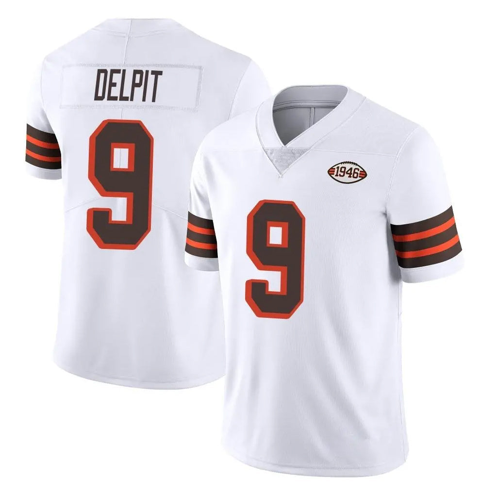 Tlead C.Browns #9 Grant Delpit Player White Limited  Vapor 1946 Collection Alternate Game Stitched Jerseys