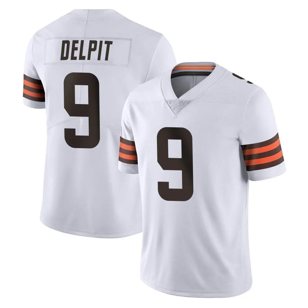 Tlead C.Browns #9 Grant Delpit Player White Vapor Untouchable Limited Home Game Stitched Jerseys