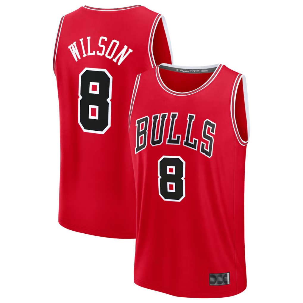 Tlead C.Bulls #8 Caleb Wilson Red 2026 Draft First Round Pick Fast Break Jerseys - Icon Edition