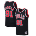 Tlead C.Bulls #91 Dennis Rodman Mitchell & Ness Black 199798 Hardwood Classics Swingman Jerseys