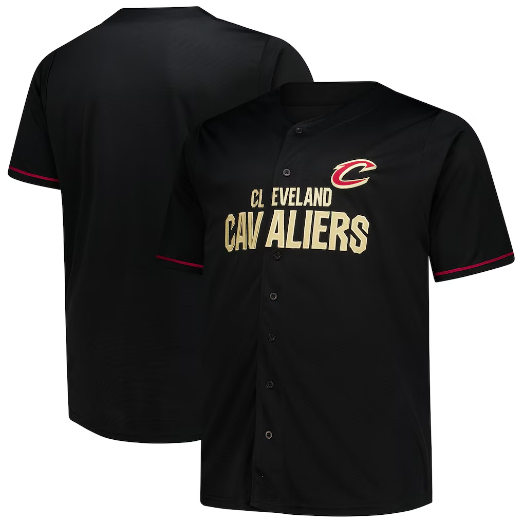 Tlead C.Cavaliers Black Big & Tall Pop Full-Button Jerseys