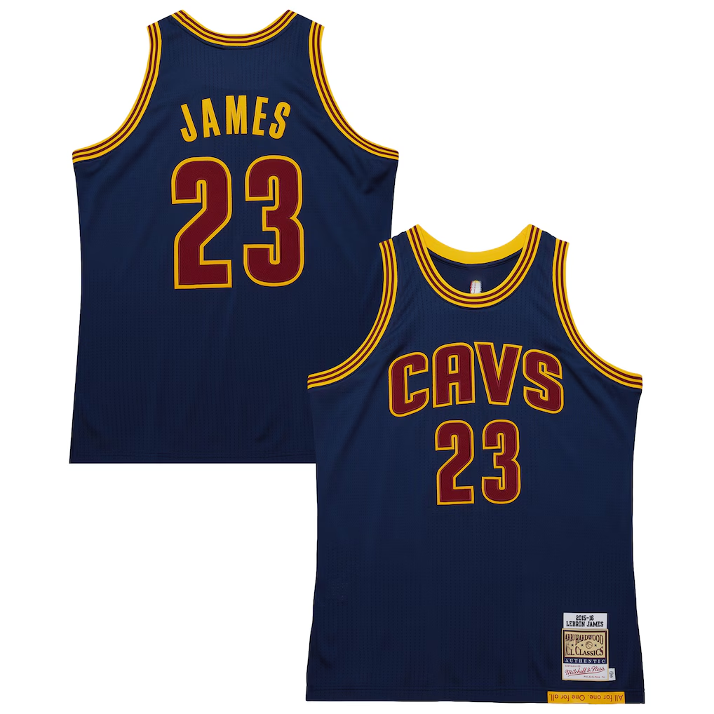Tlead C.Cavaliers #23 LeBron James Mitchell & Ness Navy Big & Tall 201516 Swingman Jerseys