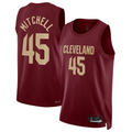 Tlead C.Cavaliers #45 Donovan Mitchell Wine Swingman Jerseys - Icon Edition