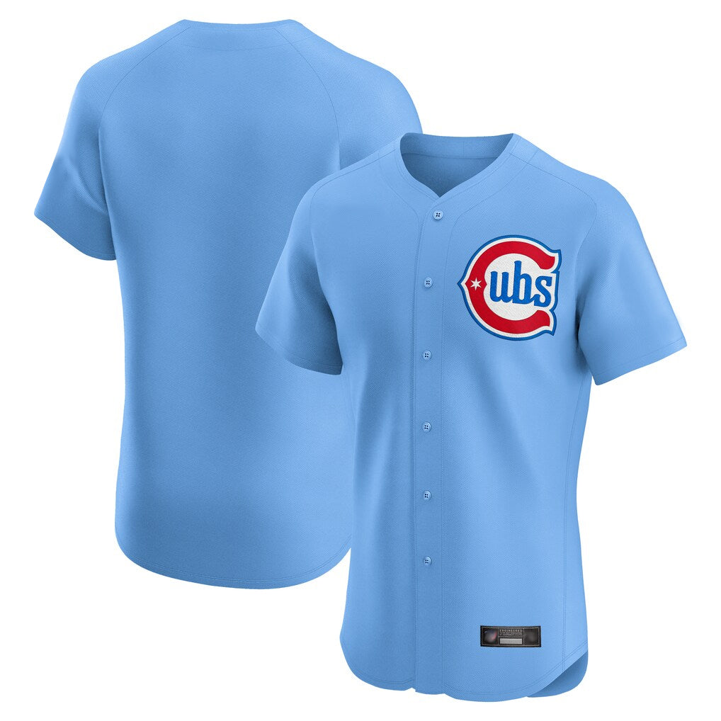 Tlead C.Cubs Light Blue Limited Elite Home Game Blank Player Stitched Jerseys