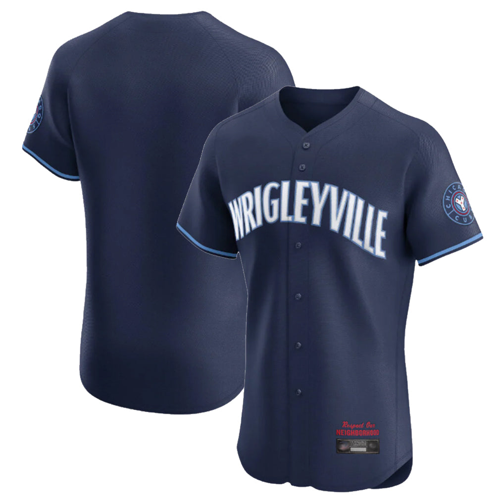 Tlead C.Cubs Navy City Connect Limited Elite Home Game Blank Player Stitched Jerseys