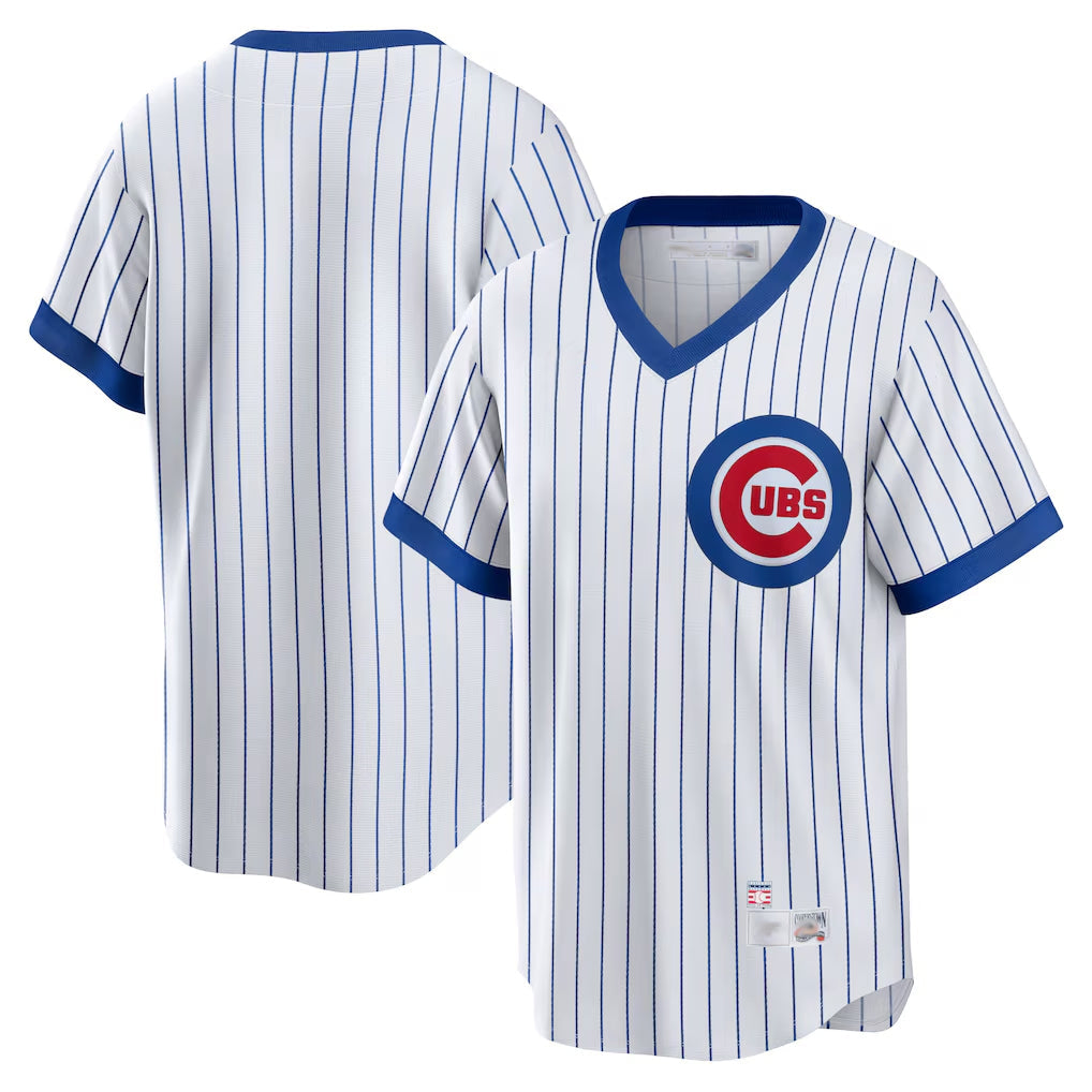 Tlead C.Cubs White T-shirt Cooperstown Collection Limited Blank Player Stitched Jerseys