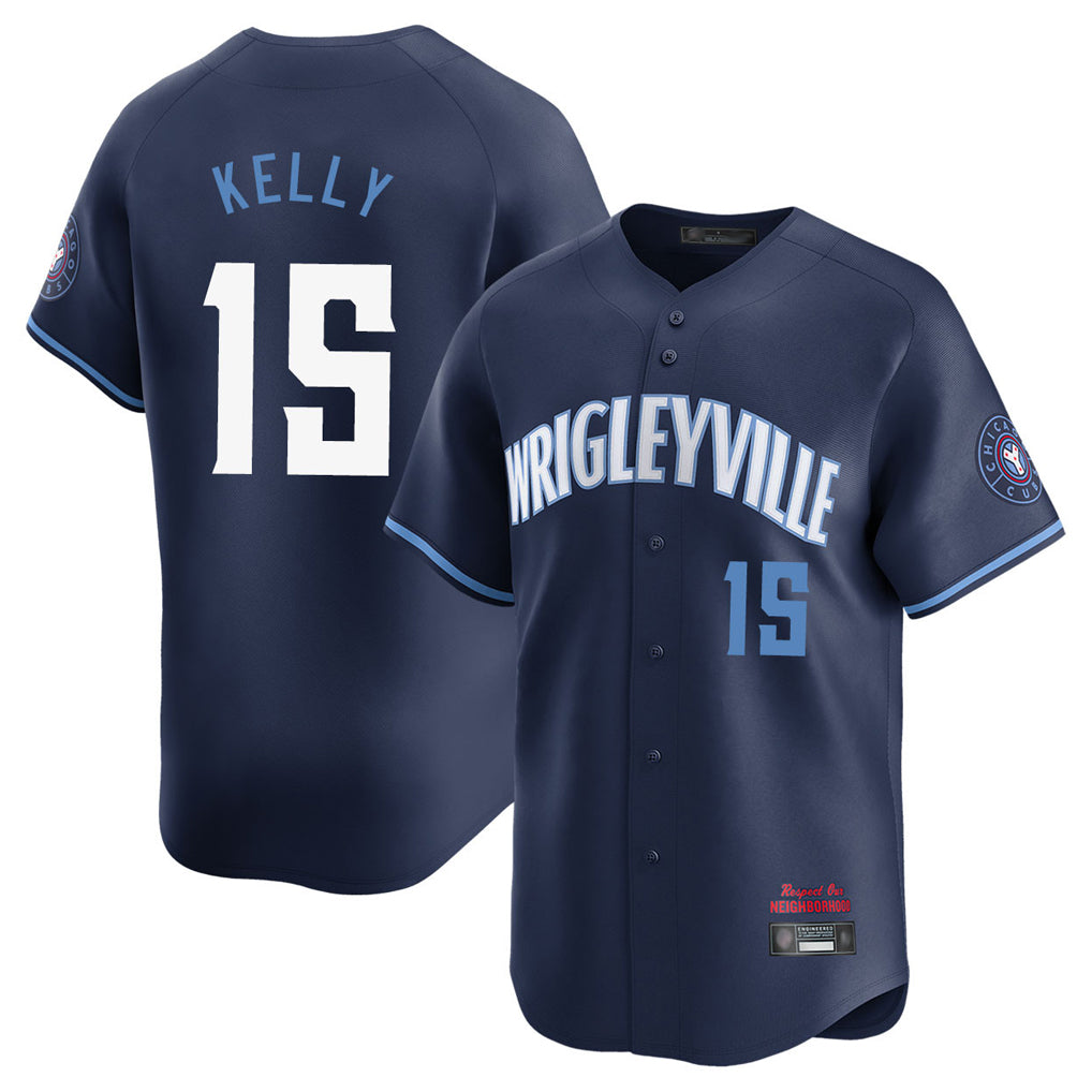 Tlead C.Cubs #15 Carson Kelly Player Navy City Connect Limited Home Stitched Jerseys