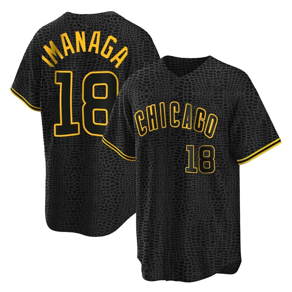 Tlead C.Cubs #18 Shota Imanaga Player Black Snake Skin City Game Stitched Jerseys