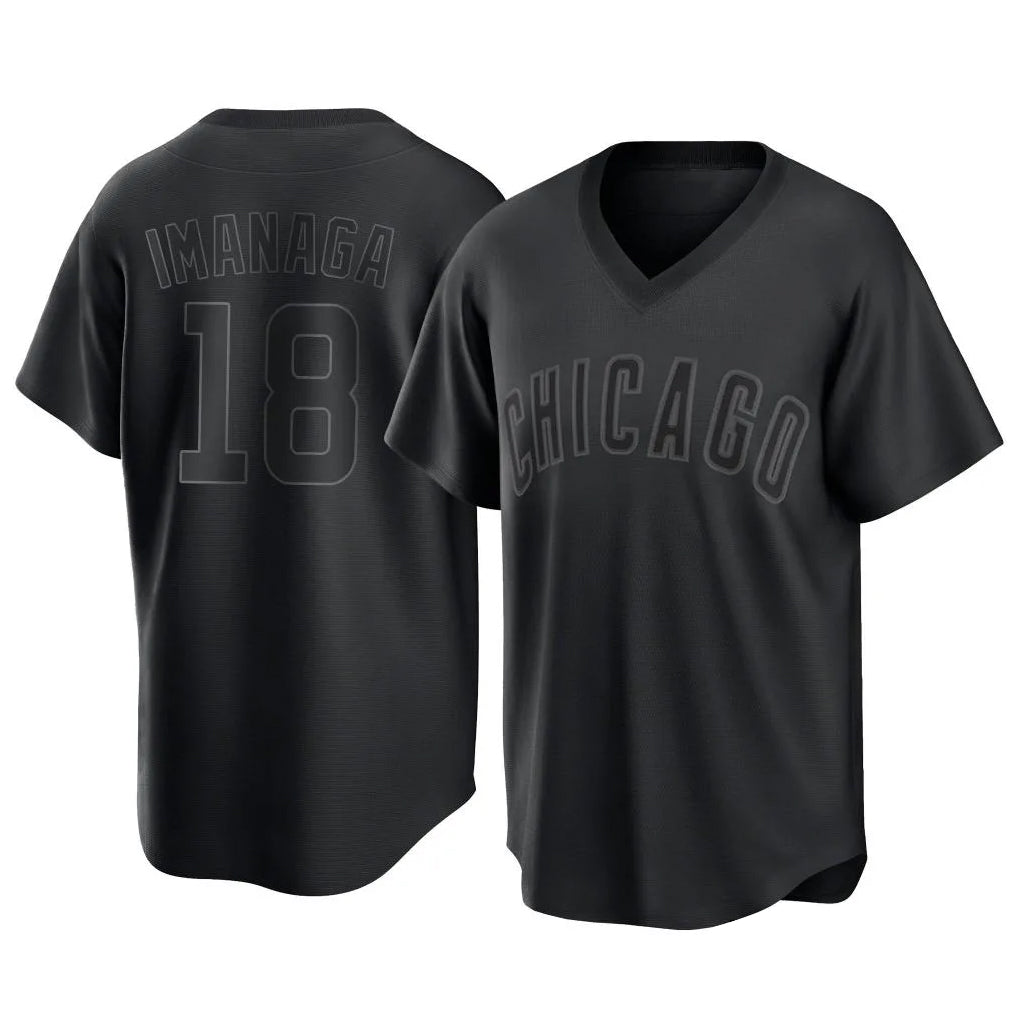 Tlead C.Cubs #18 Shota Imanaga Player Black T-shirt Home Game Stitched Jerseys