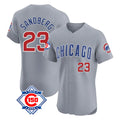 Tlead C.Cubs #23 Ryne Sandberg Player Gray Road 150th Anniversary Limited Elite Home Stitched Jerseys