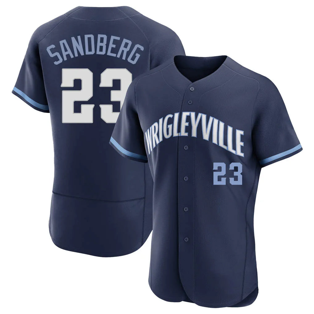 Tlead C.Cubs #23 Ryne Sandberg Player Navy City Connect Limited Elite Home Stitched Jerseys