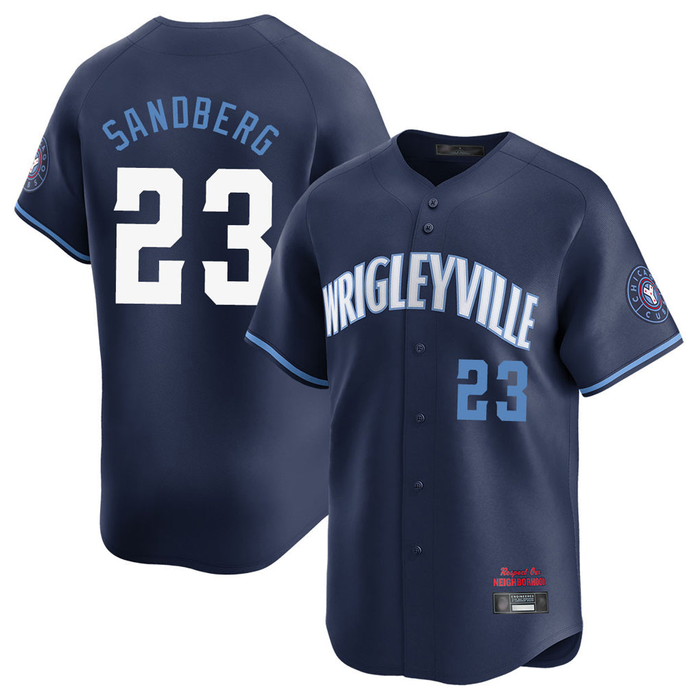 Tlead C.Cubs #23 Ryne Sandberg Player Navy City Connect Limited Home Stitched Jerseys