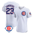 Tlead C.Cubs #23 Ryne Sandberg Player White 150th Anniversary Limited Elite Home Game Stitched Jerseys