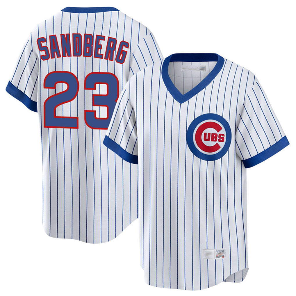 Tlead C.Cubs #23 Ryne Sandberg Player White T-shirt Cooperstown Collection Limited Stitched Jerseys