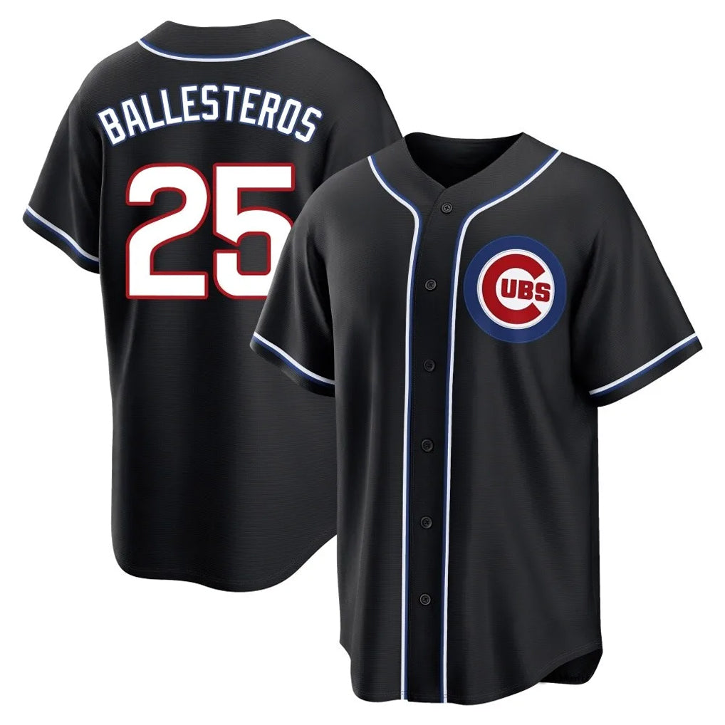 Tlead C.Cubs #25 Mois¡§|s Ballesteros Player Black Fashion Out Game Stitched Jerseys