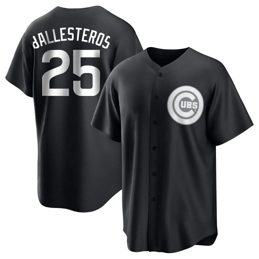 Tlead C.Cubs #25 Mois¡§|s Ballesteros Player Black Game Stitched Jerseys