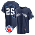 Tlead C.Cubs #25 Mois¡§|s Ballesteros Player Navy 150th Anniversary City Connect Home Game Stitched Jerseys