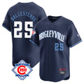 Tlead C.Cubs #25 Mois¡§|s Ballesteros Player Navy City Connect 150th Anniversary Limited Home Stitched Jerseys
