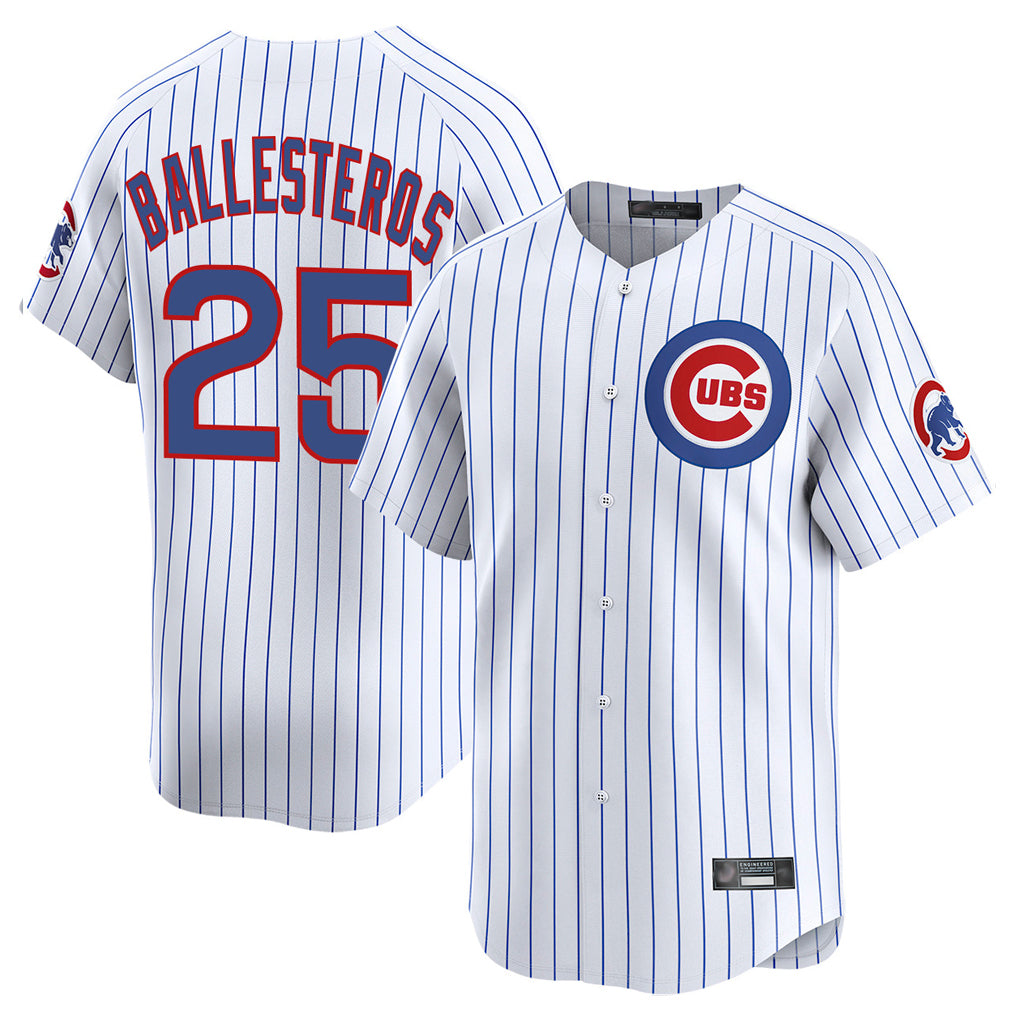 Tlead C.Cubs #25 Mois¡§|s Ballesteros Player White Limited Home Game Stitched Jerseys