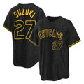 Tlead C.Cubs #27 Seiya Suzuki Player Black Snake Skin City Game Stitched Jerseys
