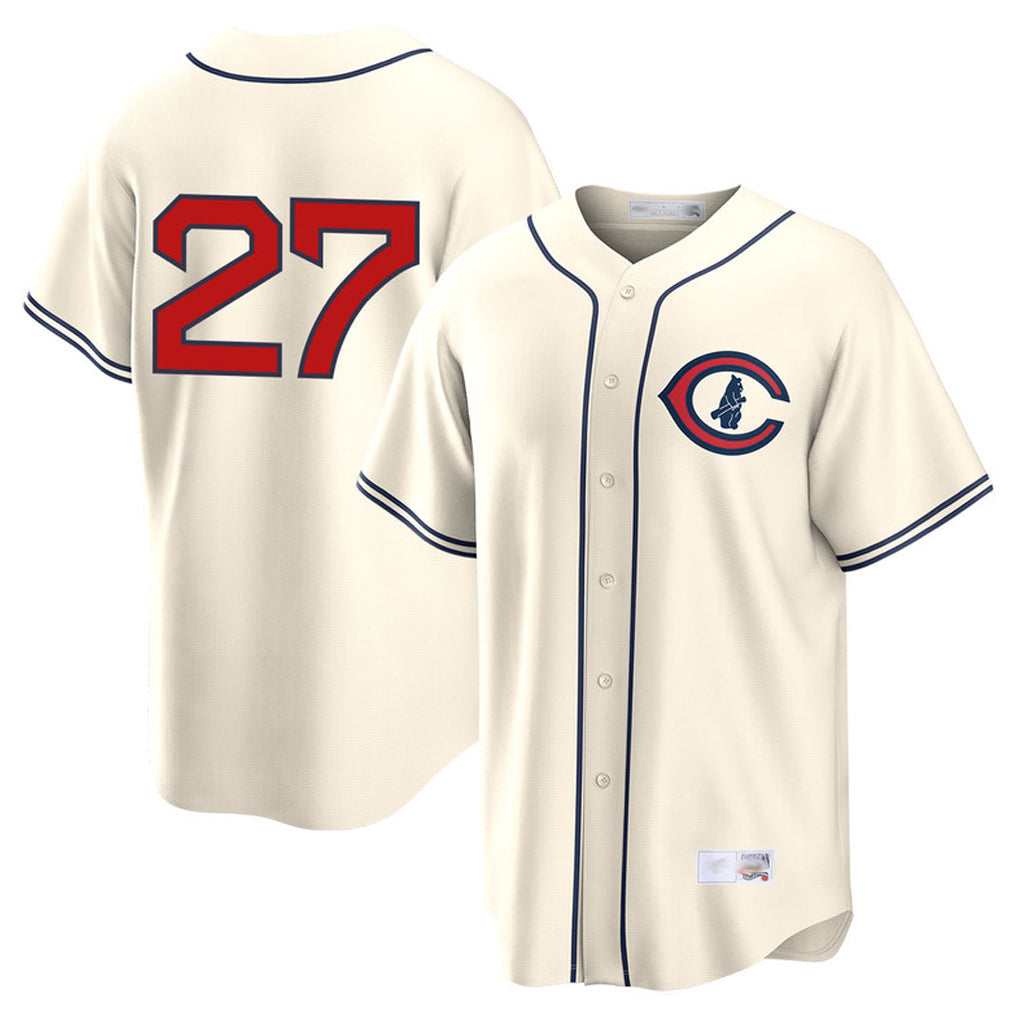 Tlead C.Cubs #27 Seiya Suzuki Player Cream Field of Dreams Home Game Stitched Jerseys