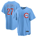 Tlead C.Cubs #27 Seiya Suzuki Player Light Blue Home Game Stitched Jerseys