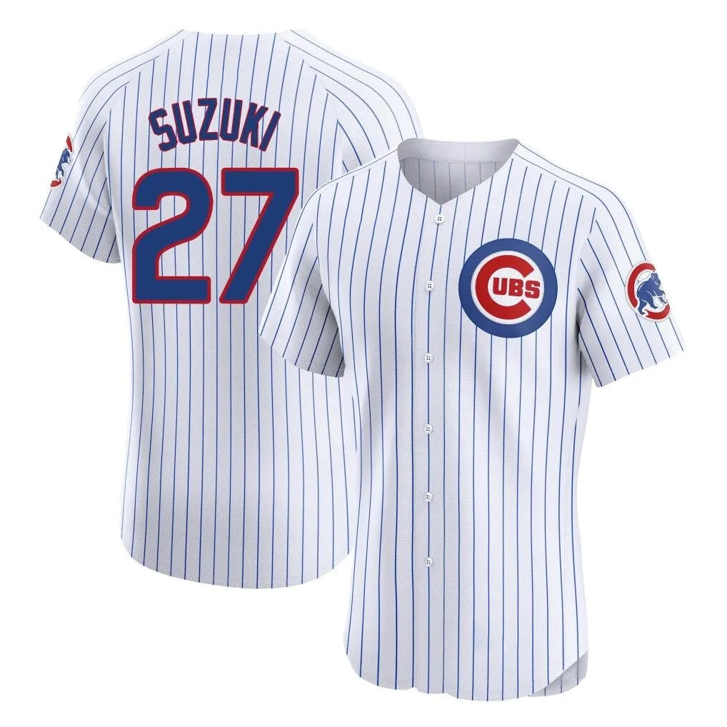 Tlead C.Cubs #27 Seiya Suzuki Player White Limited Elite Home Game Stitched Jerseys