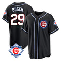Tlead C.Cubs #29 Michael Busch Player Black Fashion Out Game Stitched Jerseys