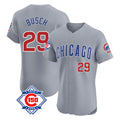 Tlead C.Cubs #29 Michael Busch Player Gray Road 150th Anniversary Limited Elite Home Stitched Jerseys