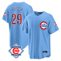 Tlead C.Cubs #29 Michael Busch Player Light Blue 150th Anniversary Home Game Stitched Jerseys