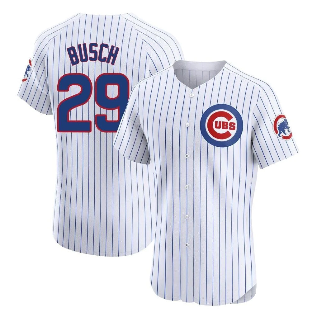 Tlead C.Cubs #29 Michael Busch Player White Limited Elite Home Game Stitched Jerseys
