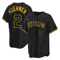 Tlead C.Cubs #2 Nico Hoerner Player Black Snake Skin City Game Stitched Jerseys
