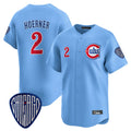 Tlead C.Cubs #2 Nico Hoerner Player Blue Vapor Premier Limited Home Stitched Jerseys